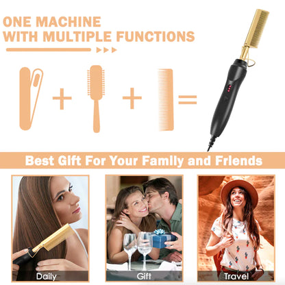 Hair Straightener Comb Pro Electric Beard Straightening