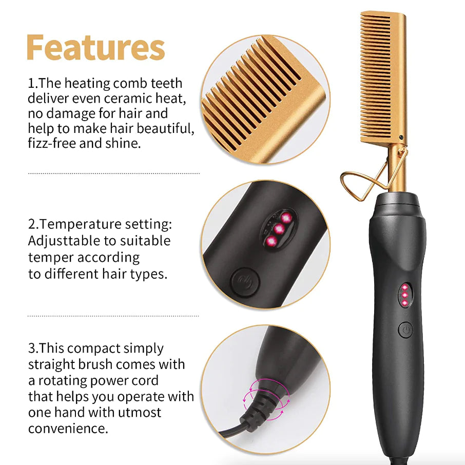 Hair Straightener Comb Pro Electric Beard Straightening
