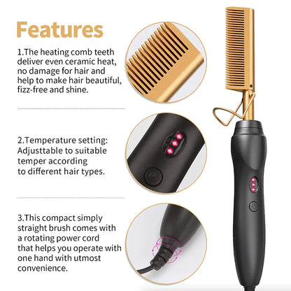 Hair Straightener Comb Pro Electric Beard Straightening