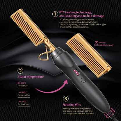 Hair Straightener Comb Pro Electric Beard Straightening