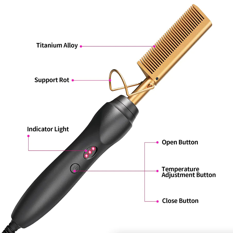 Hair Straightener Comb Pro Electric Beard Straightening