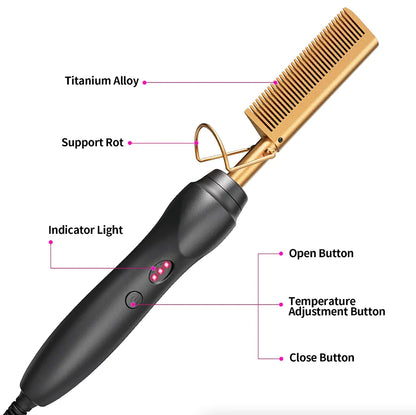 Hair Straightener Comb Pro Electric Beard Straightening